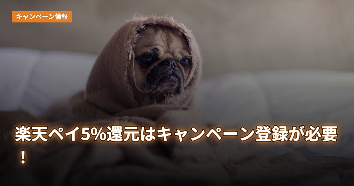 楽天ペイ5%還元はキャンペーン登録が必要！