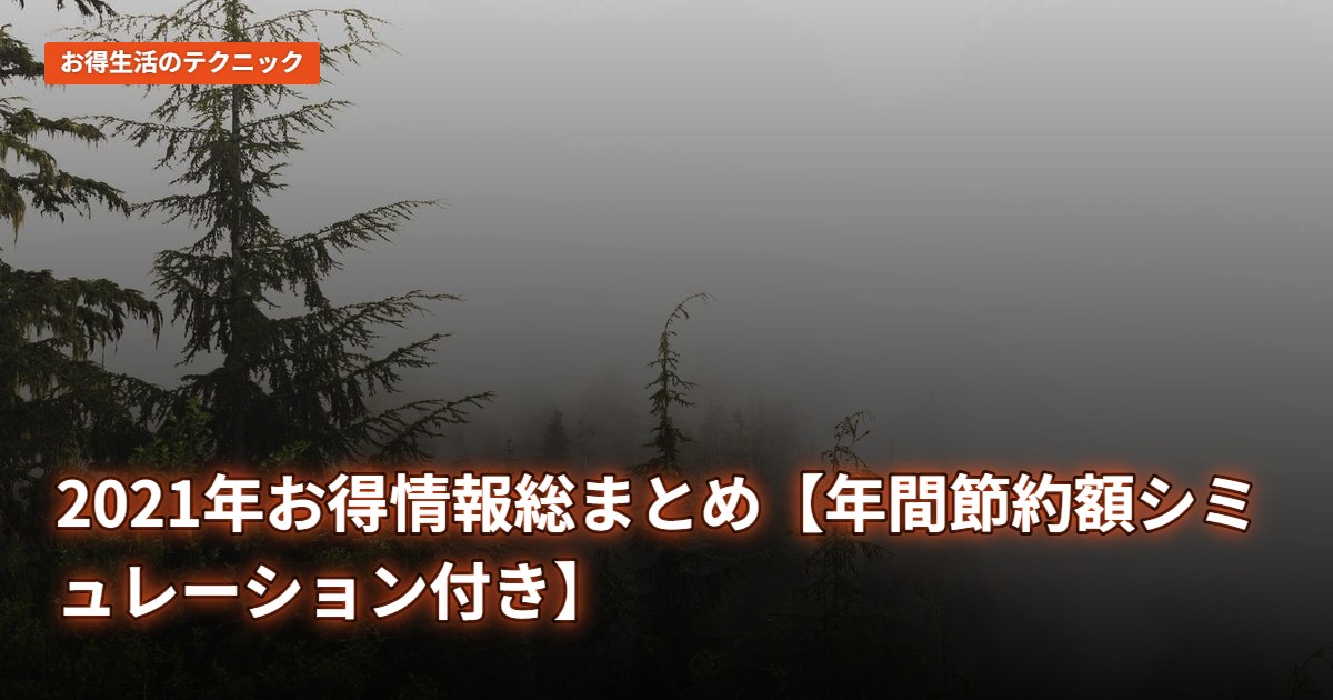 2021年お得情報総まとめ【年間節約額シミュレーション付き】